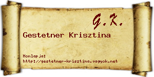 Gestetner Krisztina névjegykártya